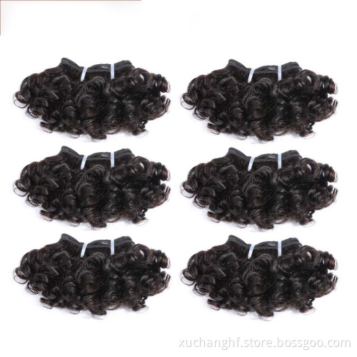 10A Brazilian Hair Romance Bouncy Curls Funmi Hair Virgin Remy Human Extension Fumi Hair with 4x4 Lace Closure